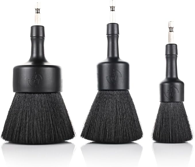 Detail Factory - Large Flat Top Drill Brush – Soft Bristle Drill Brush Attachment for Car Detailing, Carpet & Upholstery Cleaning, Power Scrubber for Drill