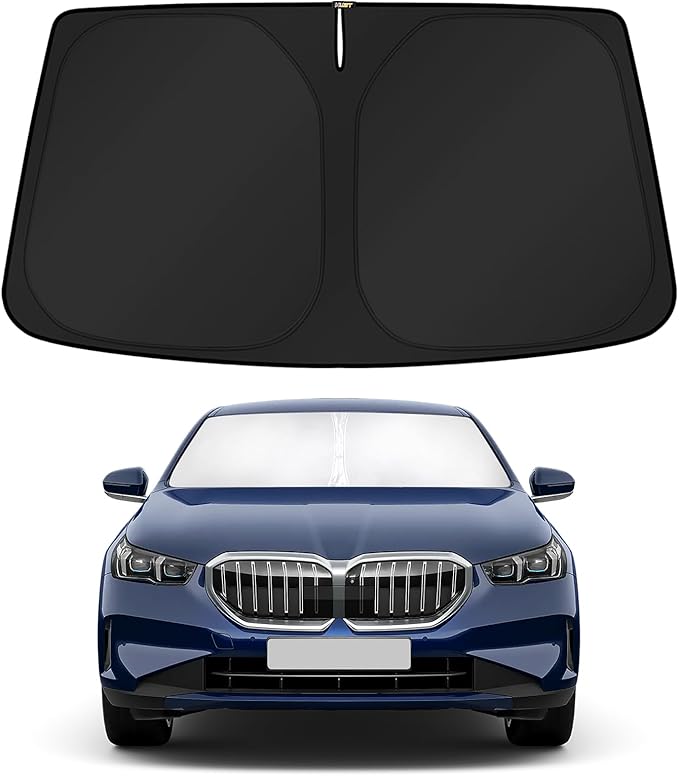 KUST Windshield Sun Shade for BMW 5 Series 2024 2025 2026 (530i, 530i xDrive, 540i xDrive, The 550e xDrive) Car Interior Accessories Foldable Sun Protectors Block UV Rays Keep Cars Cooler