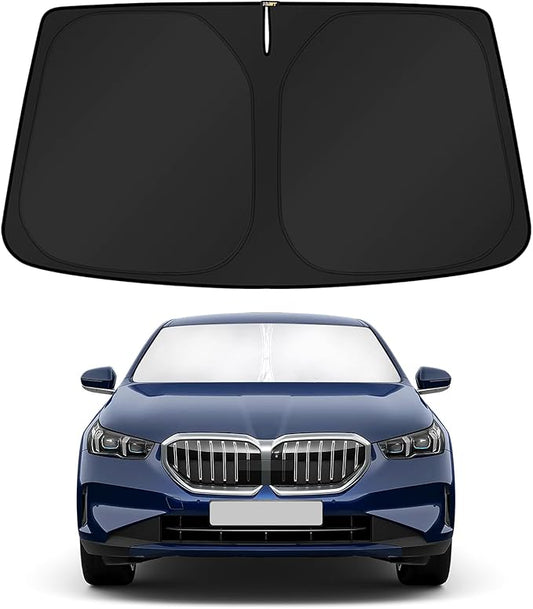 KUST Windshield Sun Shade for BMW 5 Series 2024 2025 2026 (530i, 530i xDrive, 540i xDrive, The 550e xDrive) Car Interior Accessories Foldable Sun Protectors Block UV Rays Keep Cars Cooler