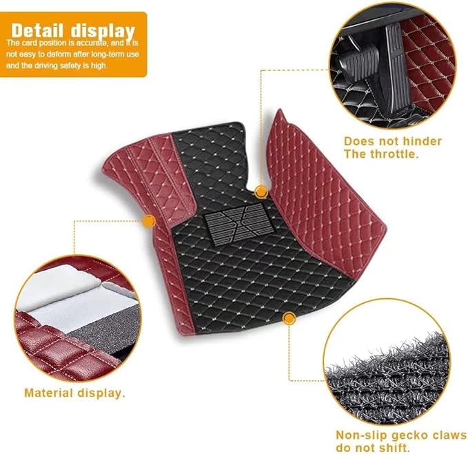 Custom Car Floor Mats for 96% Sedan SUV Sports Car Protection Full Coverage Pads Anti-Slip Leather Floor Lining All Weather Car Floor Mats (Black with Purple)