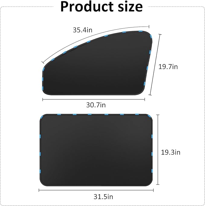 Car Curtains for Side Window - 2 Pcs Front Privacy Sun Shades Magnetic 100% Block Light Car Window Covers with Cooler Feeling (dexterous, front-2pcs)