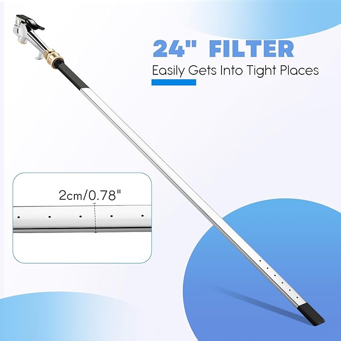 Threlaco 24" Air Filter, Radiator Cleaning Wand for High Efficiency Cooling Systems and Radiators, Water Air Cleaning Wands for Blow out Wash out Kit, Home Car Truck Power Washer Wand