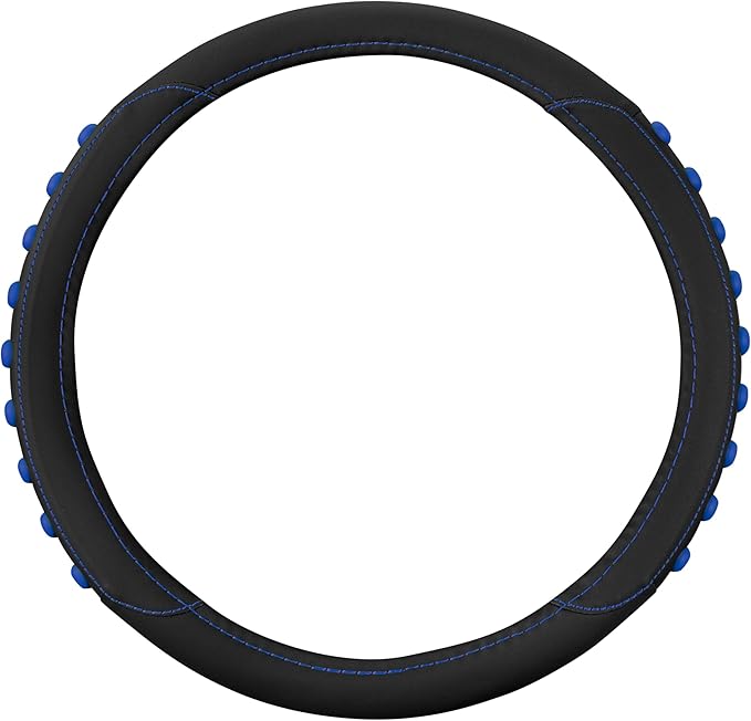 Motor Trend FlexGrip Blue Steering Wheel Cover for Cars – Standard 15 inch Car Steering Wheel Cover, Steering Wheel Protector for Auto Truck Van SUV