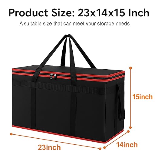 Bodaon Large 3-Pack Insulated Food Delivery Bag with hard bottom, XXXL Pizza Cooler Bags, Rideshare Delivery Bag, Thermal Cold/Hot Styrofoam Carrier for Travel/Shopping/Catering/Car