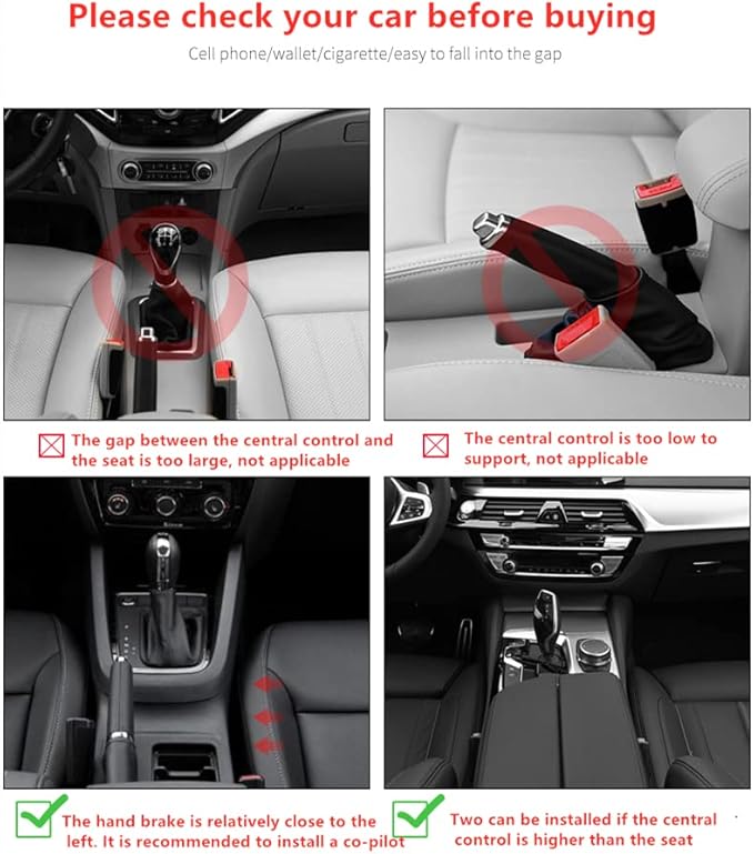 Car Seat Gap Filler Organizer, Car Organizer Front Seat, Pack Auto Console Side Storage Box with Cup Holders,Car Organizers and Storage for Holding Phone, Sunglasses, Wallet 1PC(black&red line)