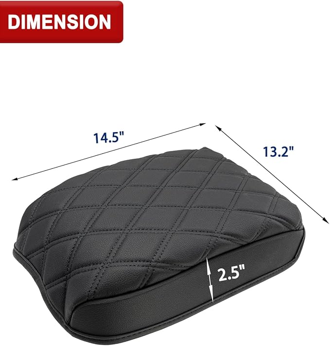 KBH Center Console Armrest Cover for Toyota Tacoma 2016-2023, Interior Accessories, Middle Console Lid Cushion, Arm Rest Cover Protector, Vinyl Leather, Black