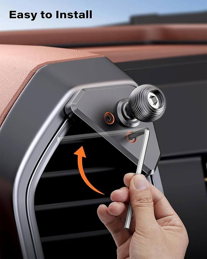 APPS2Car Magnetic Vent Mount for Ford F-150 (2015–2020), Super Duty (2017–2021) & 2022 (XL & XLT), Expedition (2018–2021), Compatible with iPhone 12-17 Series & MagSafe Case, Metal Socket Arm
