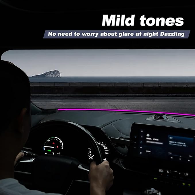 JYCDC Dashboard Ambient Light Strip with OBD Plug-in, RGB Interior Car LED Light Bar, App Control Music Sync, Compatible with BMW 1, 2, 3, 4, 5, 6 Series, X3, X4, X5, X6 & More Interior Accessories
