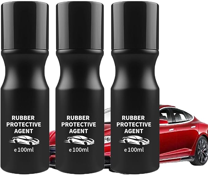 Car Rubber Seal Protectant - Gummi Pflege, Car Door Rubber Seal Protectant Strip Lubrication, Black Plastic Car Trim Restorer, Window Track Lubricant, Use on Car Door, Window, Trunk Seals (3)