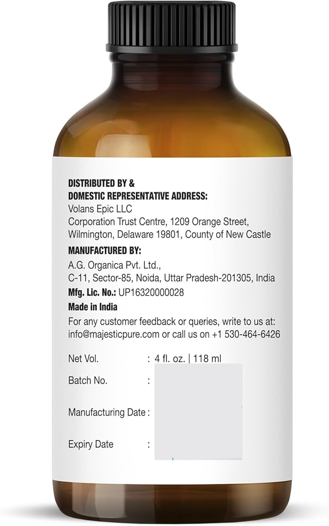 Majestic Pure Essential Oil with Glass Dropper - 100% Pure and Natural - Essential Oils for Diffuser, Aromatherapy, Soap and Candle Making, Lemongrass Essential Oil, Lemongrass Oil, 4 Fl Oz