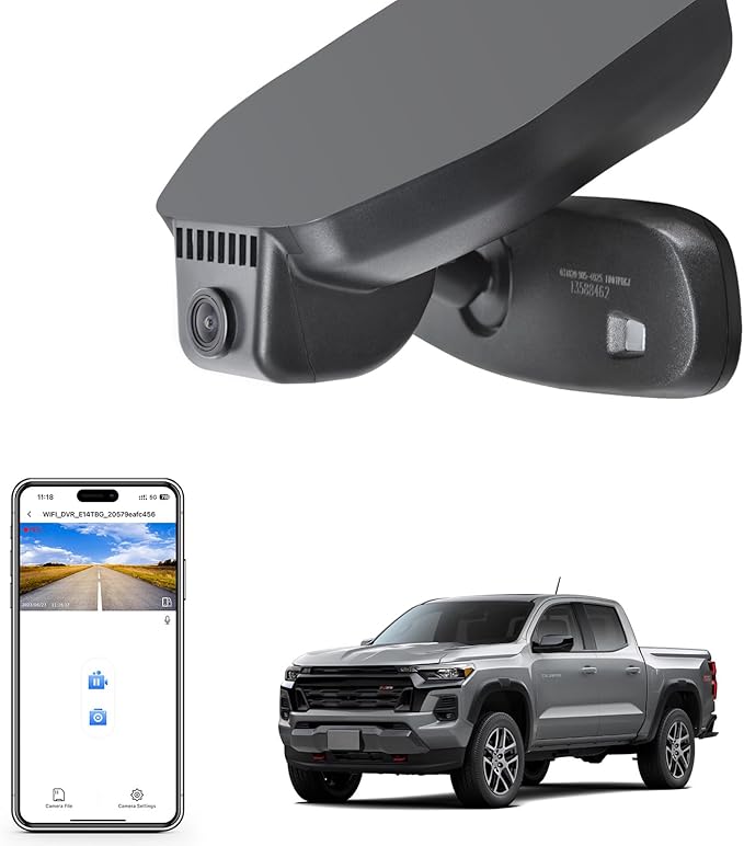 Mangoal 4K Dash Cam Custom fit for Chevy Colorado 2023 2024 2025 2026 Select Base WD LT Z71 ZR2 Work Truck Trail Boss(Model B), Integrated OEM Look, UHD 2160P Video, Free App & WiFi, 64GB Card