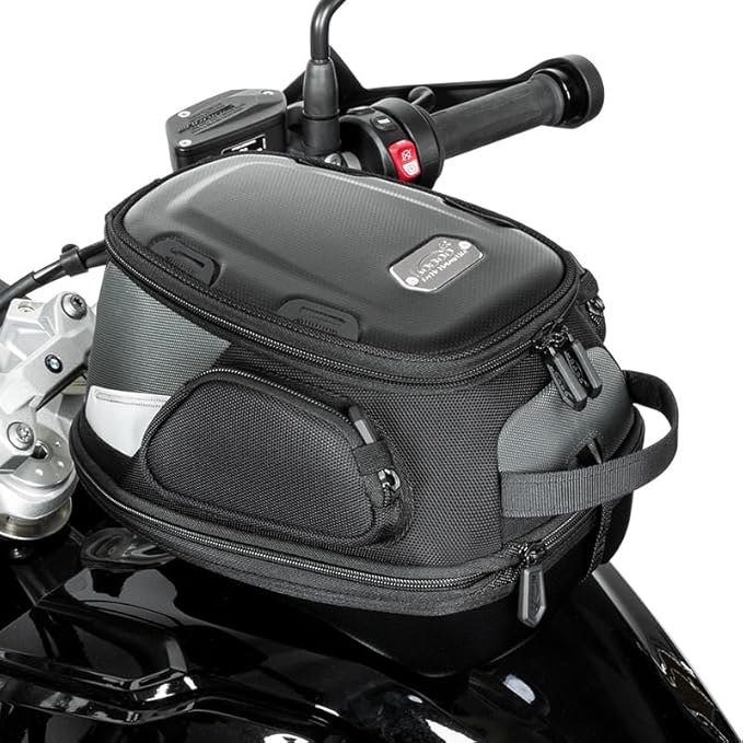 Loboo Motorcycle Tank Bag Expandable Motorcycle Bag, Magnetic Suction Quick Release ，Compatible With CFMOTO 400GT 250CL-X 450SR 450NK (BTB15, Tank Bag Base Adapter 601)