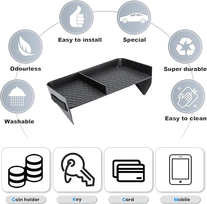 3PCS Center Console Organizer Compatible with 2019-2024 2025 Toyota RAV4 Driver's Drawer Box Storage Tray Insert Secondary Storage Box Interior Accessories