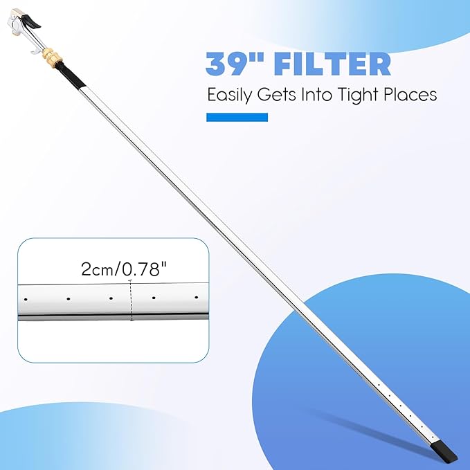 Threlaco 39" Air Filter, Radiator Cleaning Wand for High Efficiency Cooling Systems and Radiators, Air Cleaning Wands for Blow out Wash out Kit, Home Car Truck Power Washer Wand