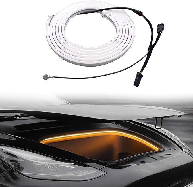 Tlyard Frunk Light Strip for Tesla Model 3 Highland 2024 2025 Accessories, Car Front Trunk Interior LED Ambient Atmosphere Lighting Bar Decoration 12V(Warm Light)