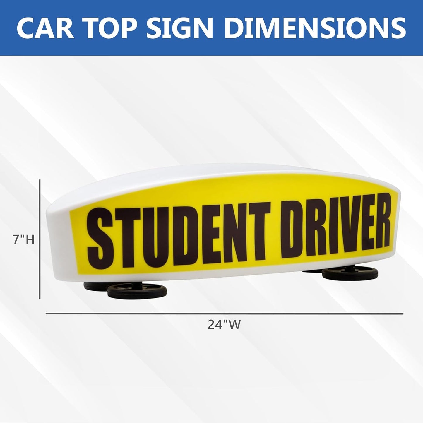 Student Driver Sign for Car Top - Weather-Resistant, Durable and Highly Visible Magnetic Student Driver Roof Signs for Driving School, With Strong Magnets for Attaching to the Vehicle
