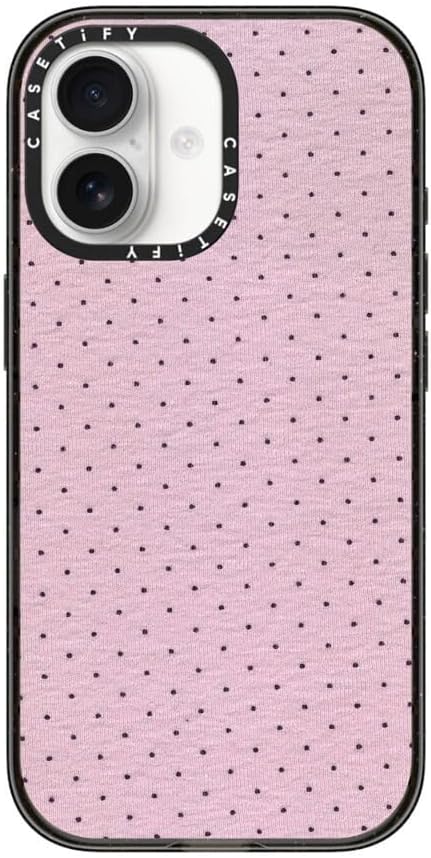 CASETiFY Impact iPhone 17 Case [Slim/Compatible with Magsafe / 8.2 ft. 4X Military Grade Drop Protection] - Vintage Geometric Abstract Pink - Clear Black