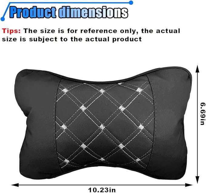 2PCS Car Neck Pillow, Breathable Car Head Neck Rest Cushion, Soft Pillow for Relieving Stiffness, Comfort Car Seat Neck Support Pillow (Black/White)