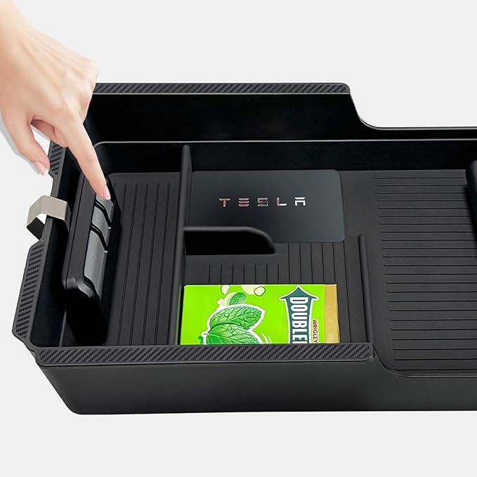 JVMA Center Console Organizer (Full Size) and Armrest Organizer for Tesla Model Y Juniper 2025 2026 and Model 3 Highland 2024-2026 (US Patent)
