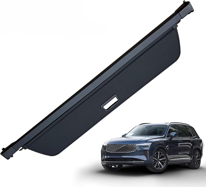 MIALUTY® Cargo Cover for 2014-2025 Volvo XC90 Retractable Trunk Cover XC90 Accessories Anti-Peeping Anti-Theft Privacy Screen,Trunk Luggage Shield Shade Carbon Fiber Texture