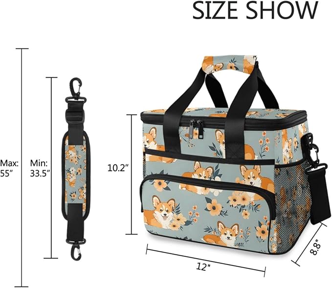 Cooler Bag Insulated Picnic Bag Large Lunch Box Reusable Tote Bag Soft Sided Portable Beach Cooler Grocery Camping