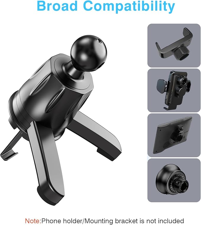 Air Vent Clip for Car Mount Replacement,Adjustable Triangular Fixing Foot and Metal Hook,Universal Vent Grip for Car Phone Holder and Wireless Car Charger,Joint Ball Diameter 0.67inch/17mm