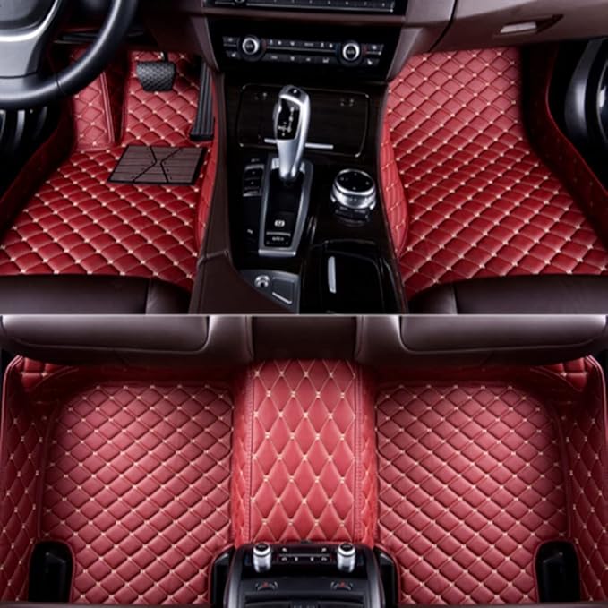 Custom Making Car Floor Mats Compatible with Audi BMW Mercedes-Benz Toyota Lexus Honda Infiniti Nissan Hyundai Kia All Models 2005-2026 (Red Wine)