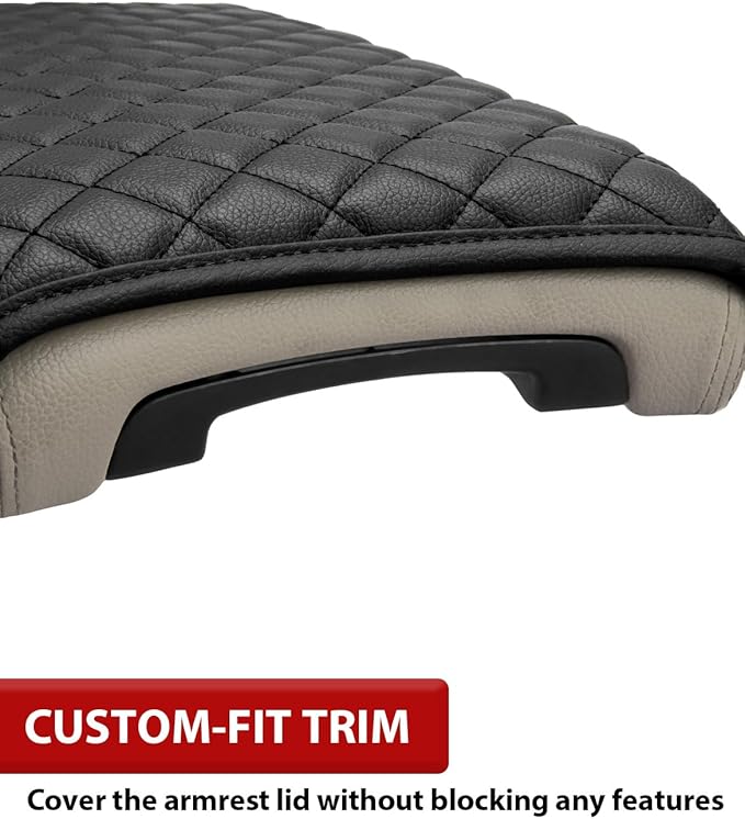 KBH Center Console Armrest Cover for Acura RDX 2013 2014 2015 2016 2017 2018, Middle Console Lid Protector Cushion Pad Accessories, Vinyl Leather, Anti-Scratch, Black