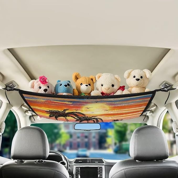 Sunrise Tree Car Roof Storage Bag Hanging Car Storage Bag All Car Storage Organizers Large Capacity Can Hold Mobile Phone, Wallet