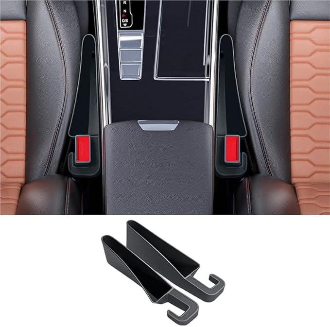 2 Pack Car Seat Gap Filler Organizer Universal Car Gap Seat Filler for Cars & SUVs，Space-Saving Car Organizer Storage Box，Prevents Item Drops，Car Seat Gap Filler for Clutter-Free Interior