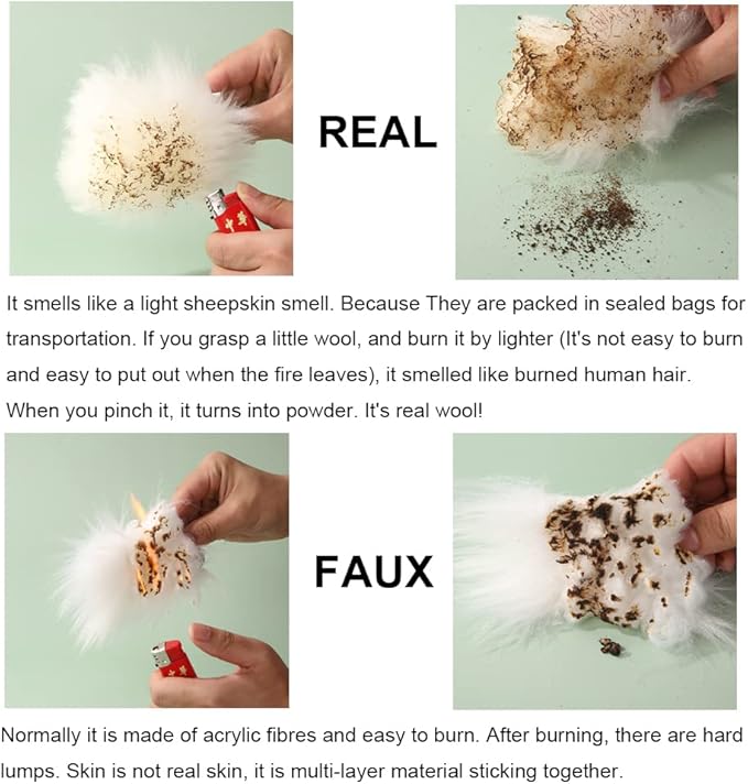 3Pcs Set Fashion Fluffy Fuzzy Wool Fur Soft Car Steering Wheel Cover with Handbrake Cover & Gear Shift Cover for Women/Girls/Ladies Auto Long Wool Accessories, White
