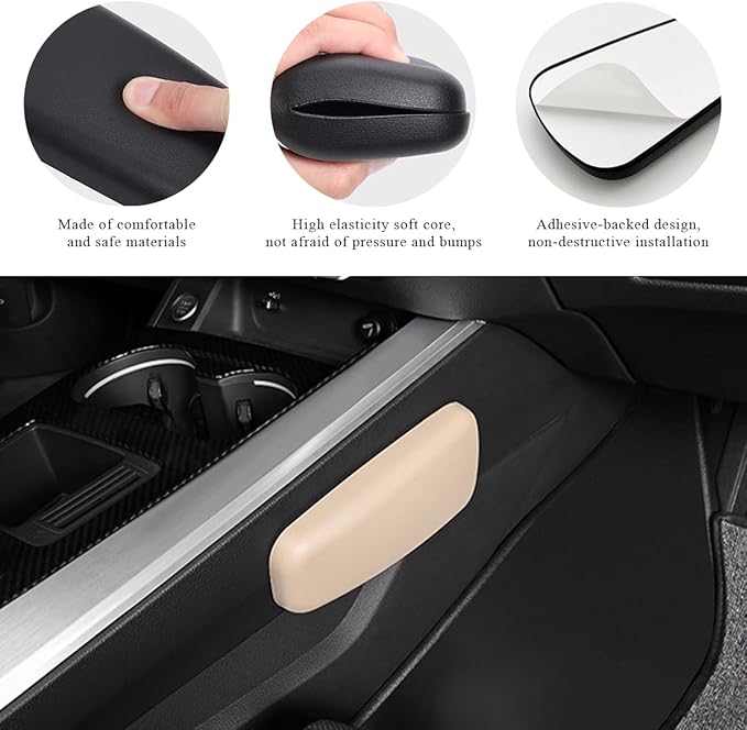 2 PCS Car Elbow Pad Arm Rest, Auto Armrest Cushion Relieves Elbow Fatigue, Automotive Door Armrest Protective Pads Suitable for Most Vehicles, Universal Car Accessories (Beige)