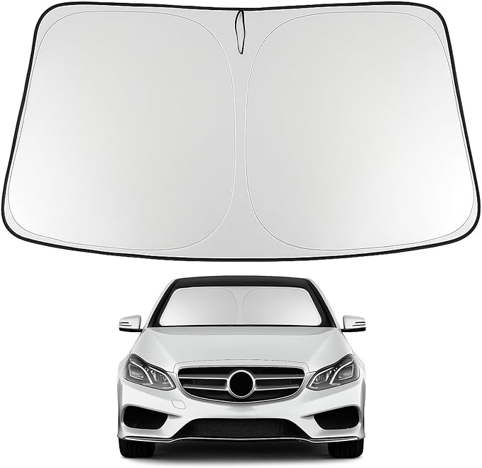 Proadsy 2026 Upgrade Windshield Sun Shade Custom Fit 2010-2016 E Class Foldable Front Sunshade Protector Sun Visor Blocks UV Rays Keep Car Cooler