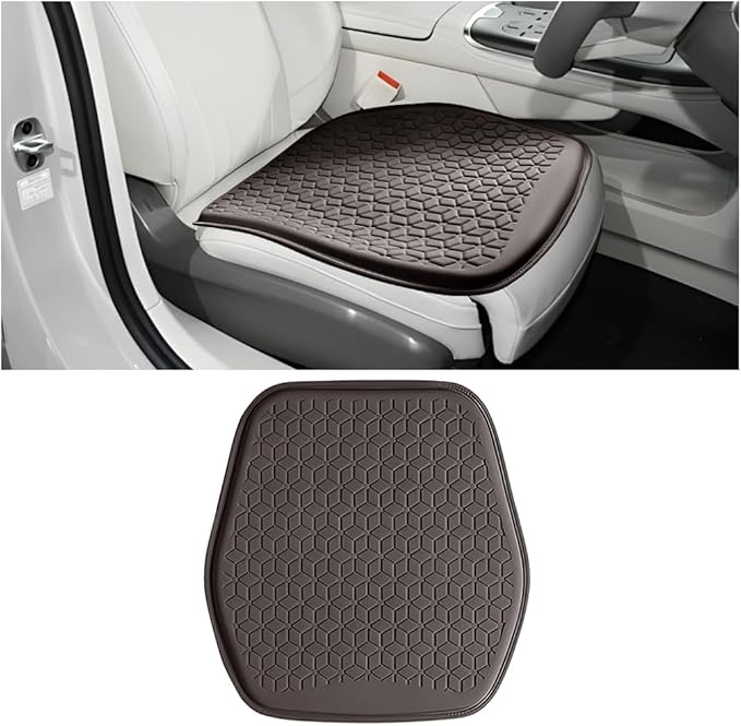 Gel Car Seat Cushion, Non-Slip & Comfortable Automotive Chair Protector Pad for Driving, Breathable Vehicle Interior Mat Cover Accessories, Universal for SUV Sedan Truck (Coffee)