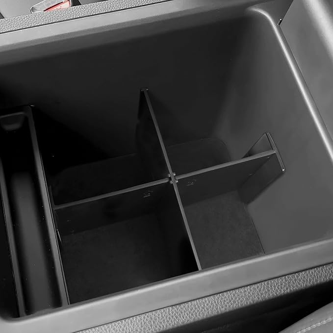 YOJOJOCO Center Console Dividers Organizer Compatible with Honda 2023-2025 2026 Pilot ＆ 2024-2026 Ridgeline ＆ 2024-2026 Passport Accessories Black ABS Plastic Material Secondary Compartment Organizer