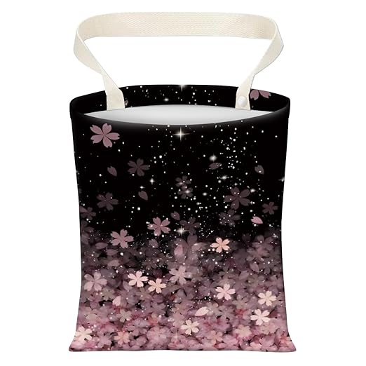 Cute Car Trash Can, Hanging Canvas Car Back Seat Organizer and Storage Bag, Funny Car Trash Bag For Travelling, Outdoor Cute Pink Sakura Blossom