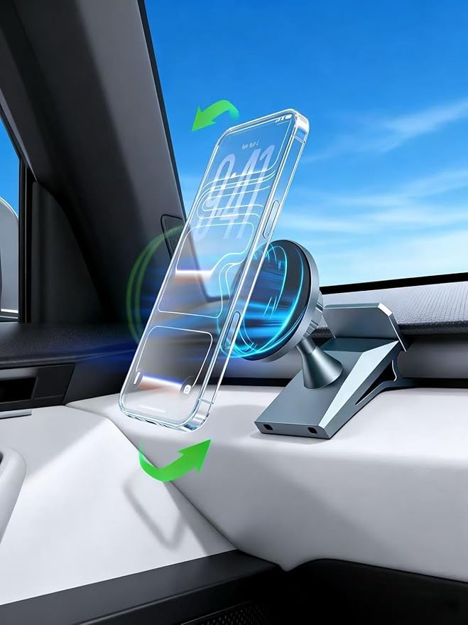 Cybertruck Phone Mount, Magnetic Phone Car Air Vent Holder for Tesla Cybertruck (2024 & Later Models) – 360° Adjustable Mag-Safe Compatible Dashboard Mount for Tesla Cyber Truck Accessories