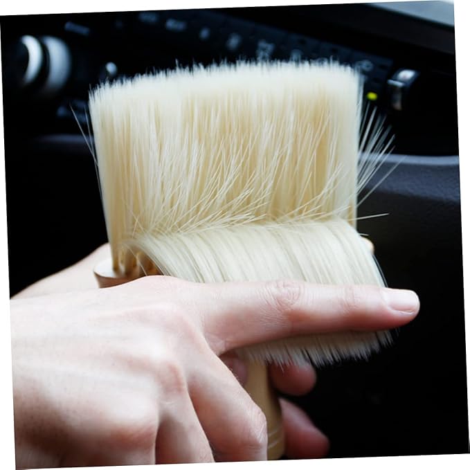 Healifty 5pcs Wooden Handle Dust Brush Car Air Vent Cleaner Electric Duster Detailing Tool Kit