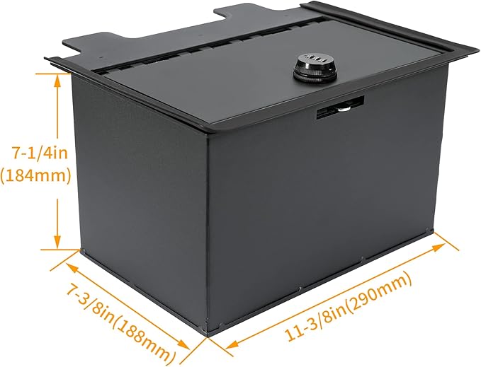 KUAFU Center Console Safe Gun Box Compatible with 2019-2023 Chevy Chevrolet Silverado GMC Sierra 1500 2500 3500 Replacement for 84081567 Console Organizer Locking Storage with 3-Digit Combo Password