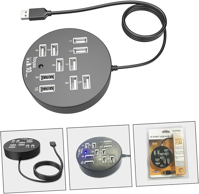 Kisangel USB USB Hub Expander Multi-Port Splitter for Laptop High-Speed Data Transfer Compatible with Flash Drives Keyboards Mice External Hard Drives