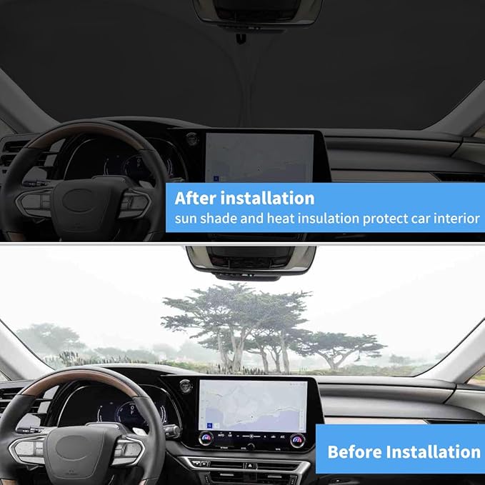 Windshield Sun Shade for Lexus RX 2023-2026 RX 350 RX 350 F Sport Accessories Window Sunshade Fit Lexus Sunshade Windshield Cover 4 Layers Front Window Shade Sun Visor Blocks UV Keep Car Cooler