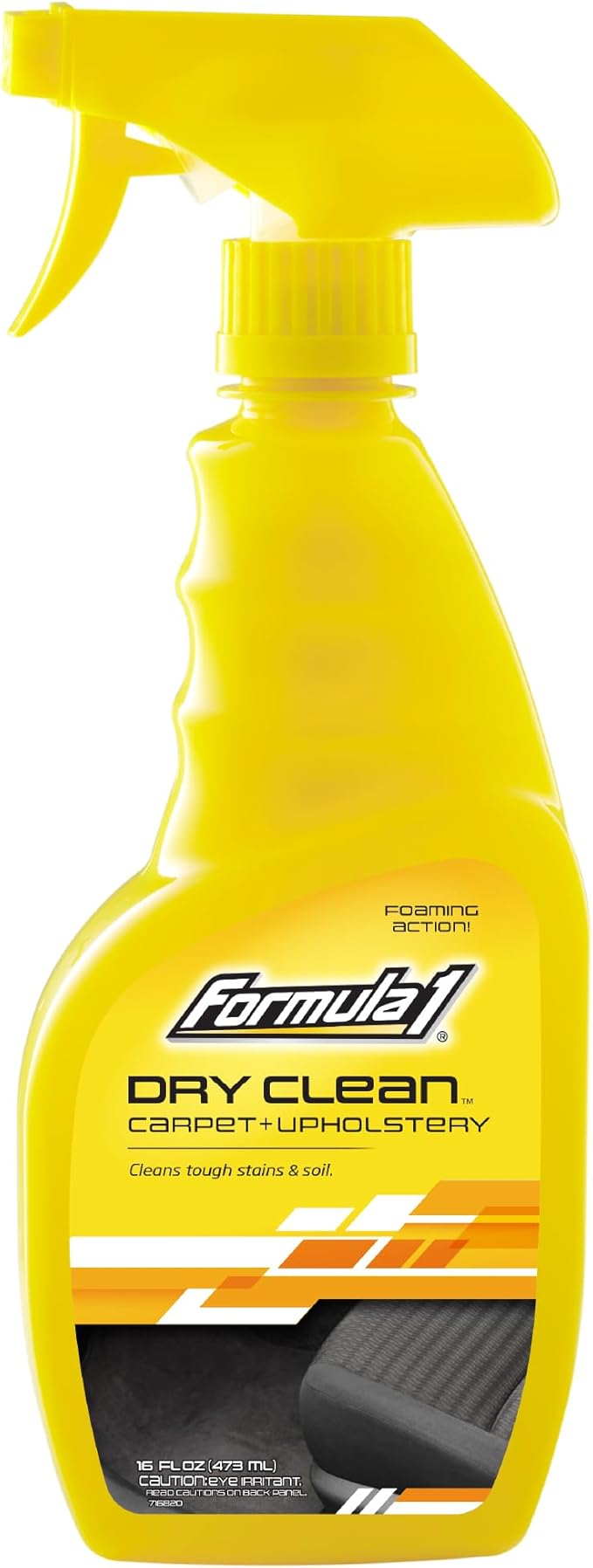 Formula 1 Dry Clean Carpet & Upholstery Cleaner - Stain Remover Spray for Car Seats & Floor Mats, Odor Eliminator for Interior Detailing, 16 oz.