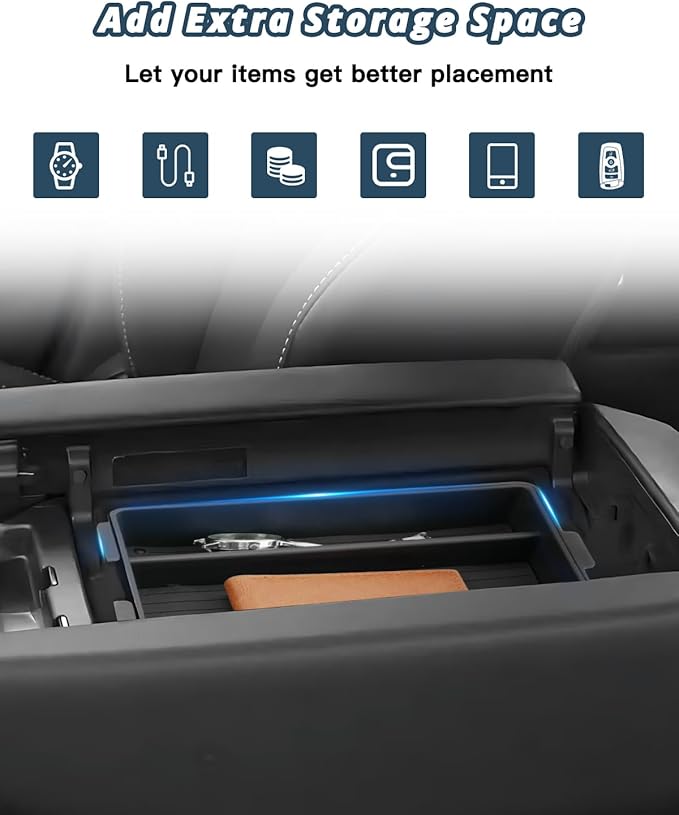 Ruiya 2024-2025 2026 TX350 Center Console Organizer for Lexus TX350 Accessories ABS Double Layer Armrest Console Organizer Compatible with 2024 2025 2026 Lexus TX 350 All Trims(2Packs)
