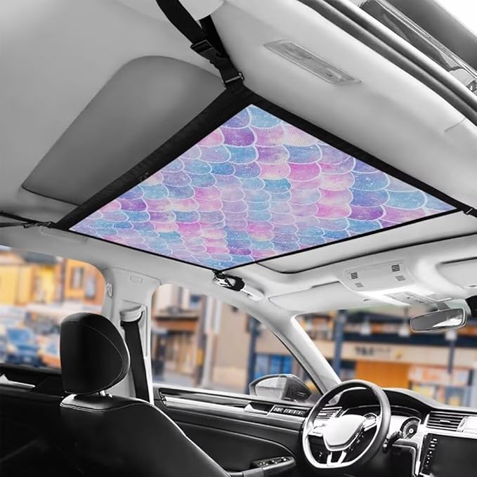 Blue-Purple Scales Car Roof Storage Bag Car Roof Seat Organizer All Car Storage Organizers Inner Car Accessories Compatible with Most Vehicles