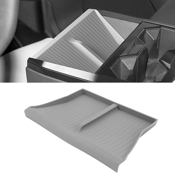 Wire Less Charging Silicone Mat, Center Console Wire Less Charging Mat Easy to Clean Anti Slip Phone Charging Silicone Pad Interior Accessories (Grey W240004613)