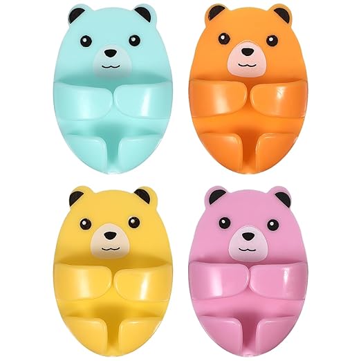 4pcs Phone Charger Cord Holder Clips Cute Charger Cable Holder Self-Adhesive Cable Organizer Clips for Kitchen Table Home Office Car Colorful
