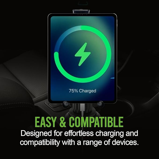 Cellet Cup Holder Tablet Mount, Car Cradle Holder Compatible for All iPad, Pro, Air, Mini Samsung Galaxy Tablet, Amazon Fire Microsoft Surface