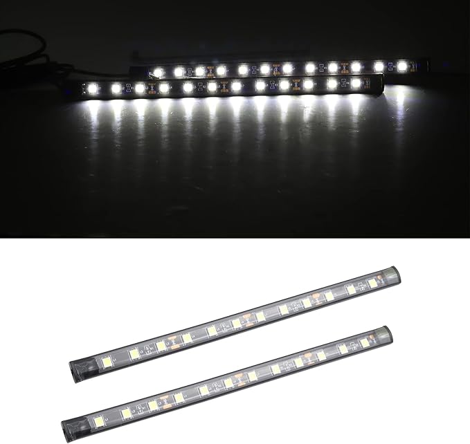 Ambient Lighting Car 2PCS Under Glow Kit with Cigarette Lighter, 12V Underglow Led Lights Car LED Interior Light DRL Daylight Strip Waterproof Driving Fog Lamp RGB Atmosphere Lights (White)