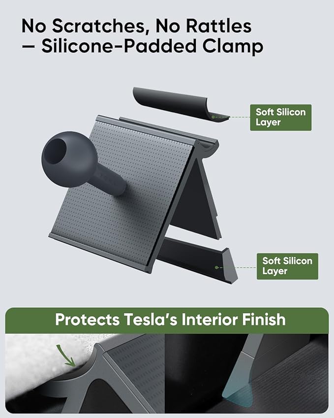 TEMAI MagSafe Phone Mount Dedicated for Tesla Model Y 2025 (Juniper) ONLY - No Damage Silicone - Fits iPhone 17 16 15 Pro Max - [Specifically for Center Vent Position]