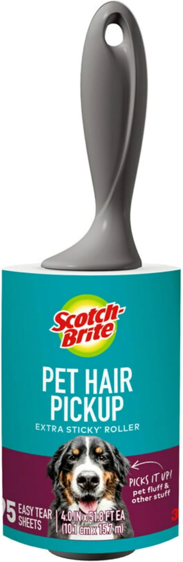 Scotch-Brite Pet Hair Pickup Extra Sticky Lint Roller, Used for Removing Fur on Couches, Clothes, and More, 95 Sheets